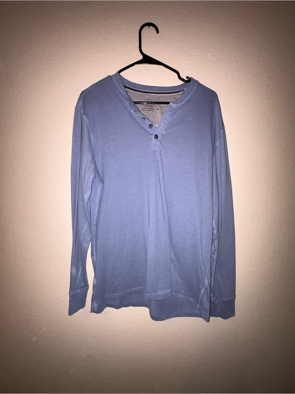 Weatherproof Blue and Gray Vintage Henley Shirt